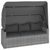NNEVL 4 Piece Garden Sofa Set with Cushions Grey Poly Rattan