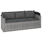 NNEVL 4 Piece Garden Sofa Set with Cushions Grey Poly Rattan