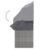 NNEVL 4 Piece Garden Sofa Set with Cushions Grey Poly Rattan