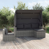 NNEVL 4 Piece Garden Sofa Set with Cushions Grey Poly Rattan