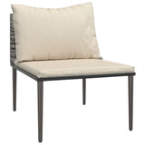 NNEVL 7 Piece Garden Lounge Set with Cushions Grey Poly Rattan