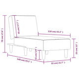 NNEVL Chaise Longue Dark Grey Fabric