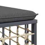 NNEVL 5 Piece Garden Lounge Set with Cushions Anthracite Poly Rattan