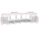 NNEVL 5 Piece Garden Lounge Set with Cushions Anthracite Poly Rattan