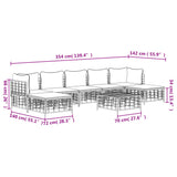 NNEVL 8 Piece Garden Lounge Set with Cushions Anthracite Poly Rattan