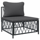 NNEVL 4 Piece Garden Lounge Set with Cushions Anthracite Steel