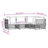 NNEVL 4 Piece Garden Lounge Set with Cushions Anthracite Steel