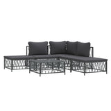 NNEVL 6 Piece Garden Lounge Set with Cushions Anthracite Steel
