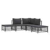 NNEVL 5 Piece Garden Lounge Set with Cushions Anthracite Steel