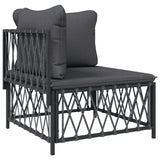 NNEVL 5 Piece Garden Lounge Set with Cushions Anthracite Steel