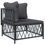 NNEVL 7 Piece Garden Lounge Set with Cushions Anthracite Steel