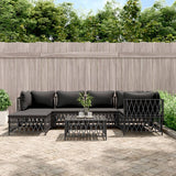 NNEVL 7 Piece Garden Lounge Set with Cushions Anthracite Steel