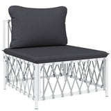 NNEVL 8 Piece Garden Lounge Set with Cushions White Steel