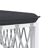 NNEVL 8 Piece Garden Lounge Set with Cushions White Steel