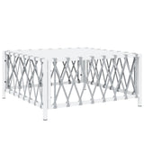 NNEVL 7 Piece Garden Lounge Set with Cushions White Steel