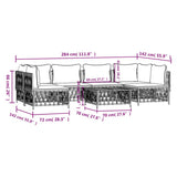 NNEVL 7 Piece Garden Lounge Set with Cushions White Steel