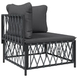 NNEVL 10 Piece Garden Lounge Set with Cushions Anthracite Steel