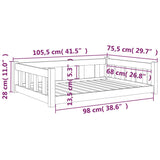 NNEVL Dog Bed 105.5x75.5x28 cm Solid Wood Pine
