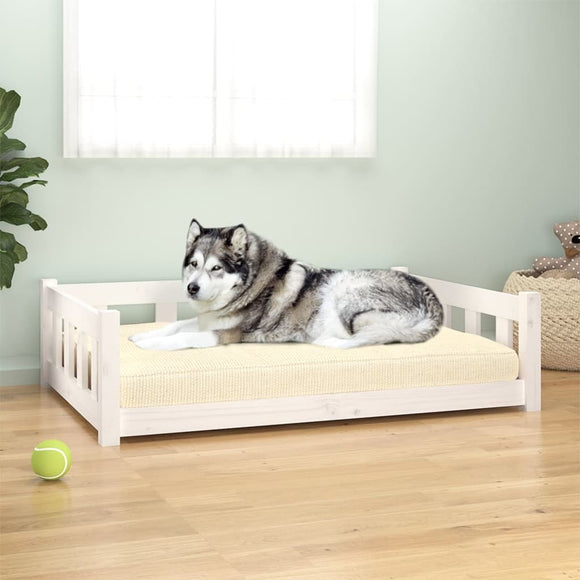 NNEVL Dog Bed White 105.5x75.5x28 cm Solid Wood Pine