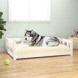 NNEVL Dog Bed White 105.5x75.5x28 cm Solid Wood Pine