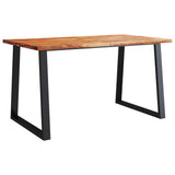 NNEVL 3 Piece Dining Set with Live Edge Solid Wood Acacia