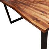 NNEVL 3 Piece Dining Set with Live Edge Solid Wood Acacia