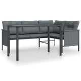 NNEVL 2 Piece Garden Dining Set Anthracite Steel