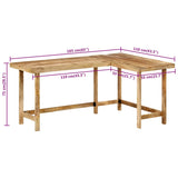 NNEVL Desk 165x110x75 cm Solid Wood Mango