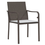 NNEVL 9 Piece Garden Dining Set with Cushions Poly Rattan and Steel