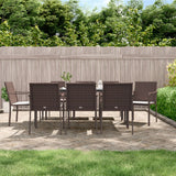 NNEVL 9 Piece Garden Dining Set with Cushions Poly Rattan and Steel