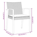 NNEVL 3 Piece Garden Dining Set with Cushions Poly Rattan and Steel
