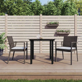 NNEVL 3 Piece Garden Dining Set with Cushions Poly Rattan and Steel