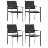 NNEVL 5 Piece Garden Dining Set Poly Rattan and Steel