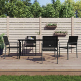 NNEVL 5 Piece Garden Dining Set Poly Rattan and Steel