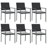 NNEVL 7 Piece Garden Dining Set with Cushions Poly Rattan and Steel