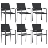 NNEVL 7 Piece Garden Dining Set Poly Rattan and Steel