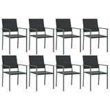 NNEVL 9 Piece Garden Dining Set Poly Rattan and Steel