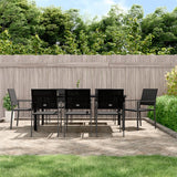NNEVL 9 Piece Garden Dining Set Poly Rattan and Steel