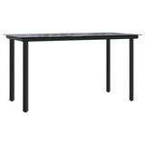 NNEVL 7 Piece Garden Dining Set Black Textilene and Steel