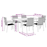 NNEVL 7 Piece Garden Dining Set Black Textilene and Steel