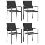 NNEVL Garden Chairs 4 pcs Black 54x62.5x89 cm Poly Rattan