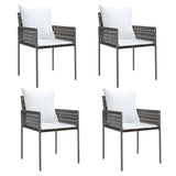 NNEVL Garden Chairs with Cushions 4 pcs Brown 54x61x83 cm Poly Rattan
