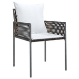 NNEVL Garden Chairs with Cushions 4 pcs Brown 54x61x83 cm Poly Rattan