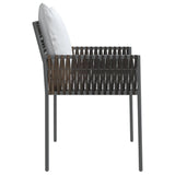 NNEVL Garden Chairs with Cushions 4 pcs Brown 54x61x83 cm Poly Rattan