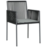 NNEVL Garden Chairs with Cushions 4 pcs Black 54x60.5x83.5 cm Poly Rattan