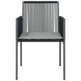 NNEVL Garden Chairs with Cushions 4 pcs Black 54x60.5x83.5 cm Poly Rattan