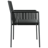NNEVL Garden Chairs with Cushions 4 pcs Black 54x60.5x83.5 cm Poly Rattan