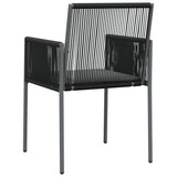 NNEVL Garden Chairs with Cushions 4 pcs Black 54x60.5x83.5 cm Poly Rattan
