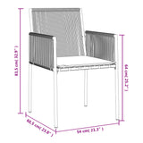 NNEVL Garden Chairs with Cushions 4 pcs Black 54x60.5x83.5 cm Poly Rattan