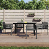 NNEVL Garden Chairs with Cushions 4 pcs Black 54x60.5x83.5 cm Poly Rattan